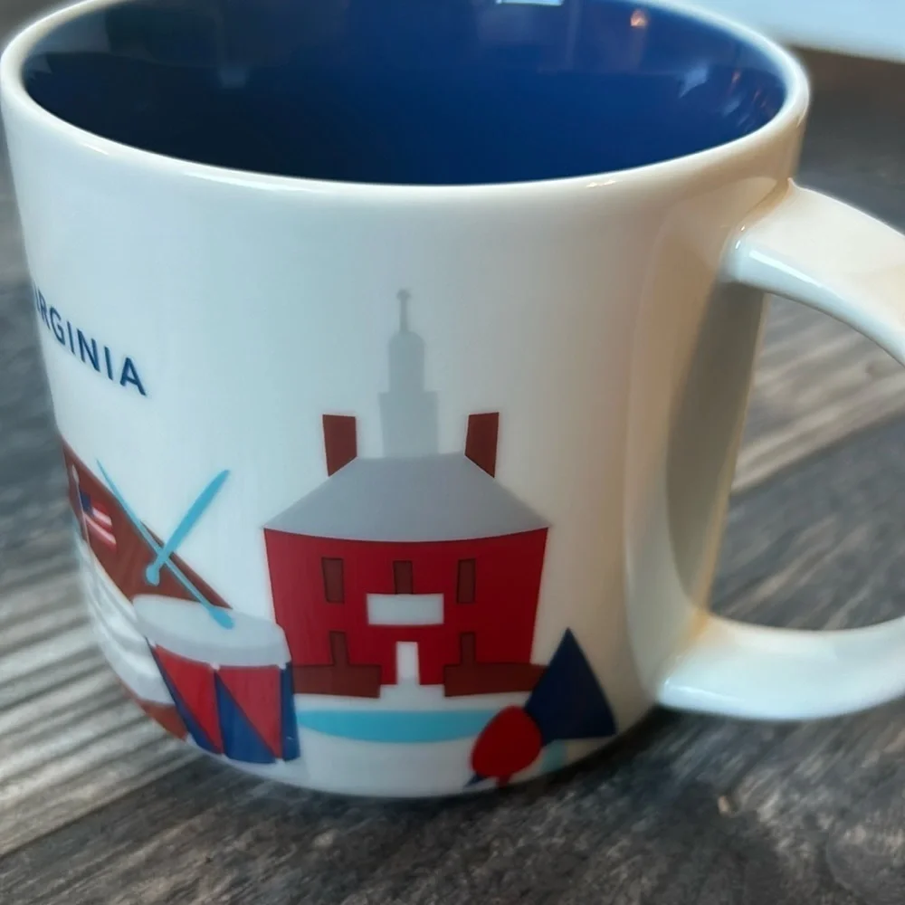Starbucks Souvenir Mug Virginia 2017 Red White Blue 14oz You Are Here Collect.